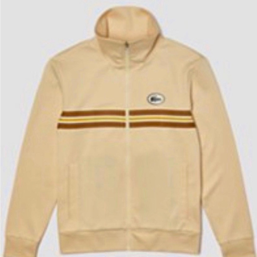 Mens Lacoste Sweatshirt-Heritage Classic Stripe Full-Zip -Sz 9-MSRP-$185-NWT